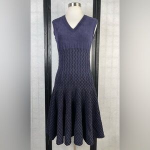 Alaia Paris Deep Blue Textured Midi Dress. 40